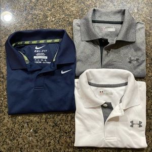 Bundle of 3: Nike(1) & Under Armour(2) Boys Shirts